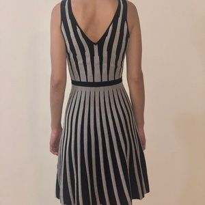 BEBE BLACK AND WHITE MIDI DRESS